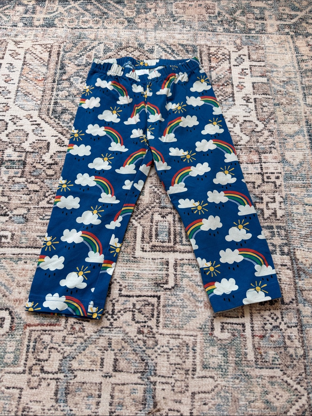 Hanna Andersson Navy Rainbow & Cloud Leggings